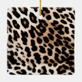 Peach Black Cream Leopard Keramikornament (Rückseite)