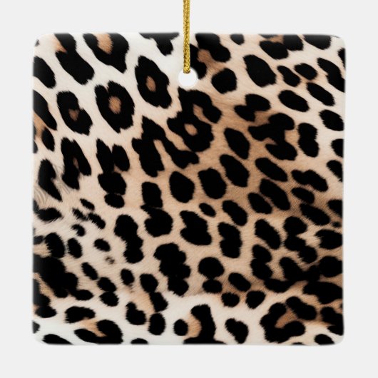 Peach Black Cream Leopard Keramikornament (Rückseite)