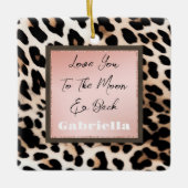 Peach Black Cream Leopard Keramikornament (Vorderseite)