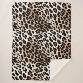 Peach Black Cream Leopard Sherpadecke (Vorderseite)
