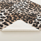 Peach Black Cream Leopard Sherpadecke (3/4)