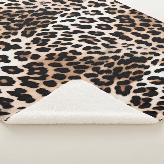 Peach Black Cream Leopard Sherpadecke (3/4)