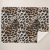 Peach Black Cream Leopard Sherpadecke (Vorderseite (Horizontal))