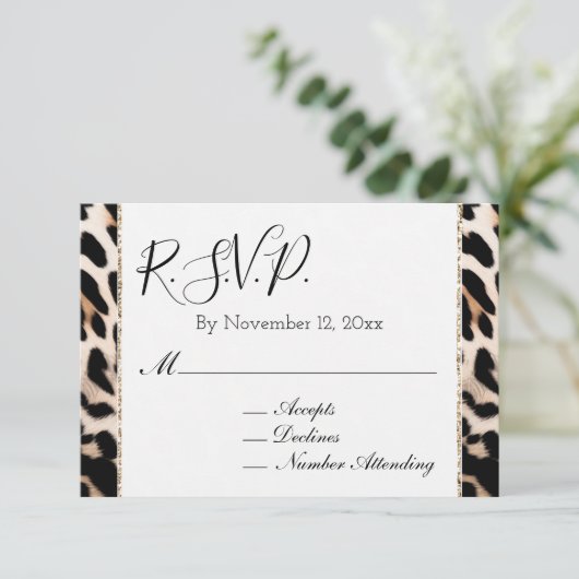Peach Black Cream Leopard UAWG Begleitkarte (Stehend Vorderseite)