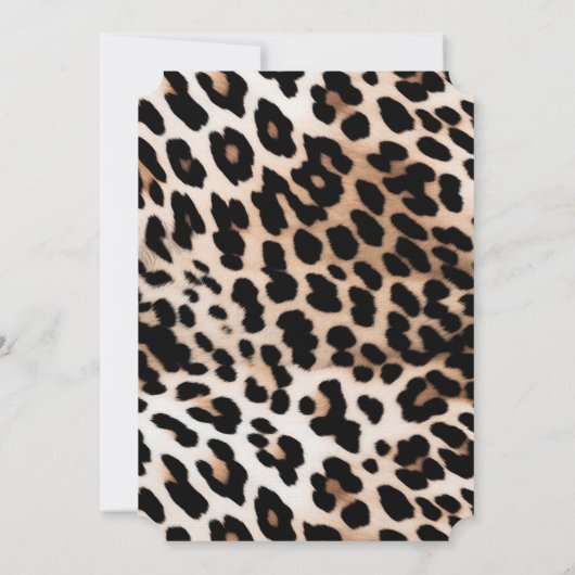 Peach Black Cream Leopard Wedding Einladung (Rückseite)