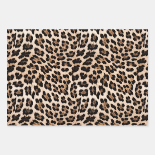 Peach Black Cream Leopard Wedding Geschenkpapier Set (Vorderseite 3)