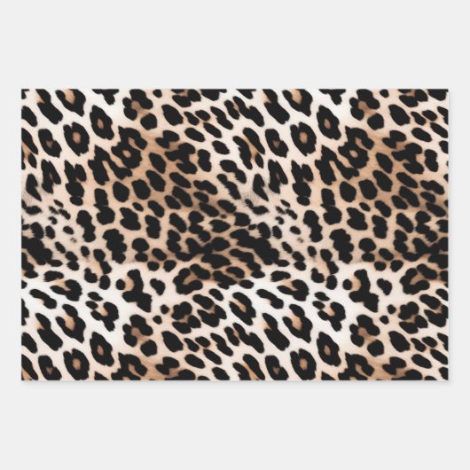Peach Black Cream Leopard Wedding Geschenkpapier Set (Vorderseite)