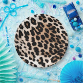 Peach Black Cream Leopard Wedding Pappteller (Party)