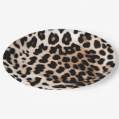 Peach Black Cream Leopard Wedding Pappteller (Schrägansicht)