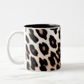 Peach Black Cream Leopard Zweifarbige Tasse (Links)