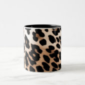 Peach Black Cream Leopard Zweifarbige Tasse (Mittel)