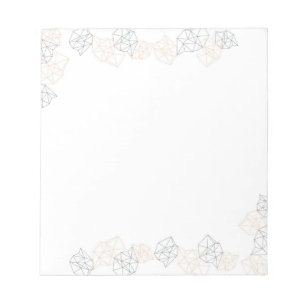 Peach & Black Geometric Border Modern Notizblock