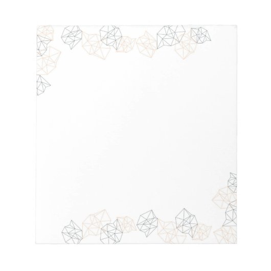 Peach & Black Geometric Border Modern Notizblock (Vorderseite)