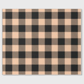 Peach Black Huge Buffalo Kariert Lumberjack Tartan Geschenkpapier (Flach)