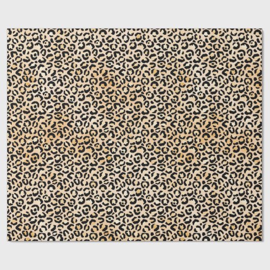 Peach Black Leopard Print Geschenkpapier (Flach)