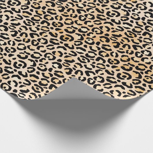Peach Black Leopard Print Geschenkpapier (Ecke)