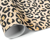 Peach Black Leopard Print Geschenkpapier (Rolleneckpunkt)