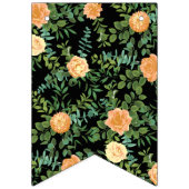 Peach & Black Peony & Rose Blumenhochzeit Wimpelkette (Erste Fahne)