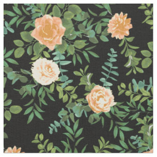 Peach Black Rose Blumenblätter Blume Stoff