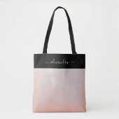 Peach Black rustikal elegant personalisiert Tasche (Vorderseite)