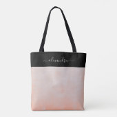 Peach Black rustikal elegant personalisiert Tasche (Rückseite)