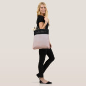 Peach Black rustikal elegant personalisiert Tasche (Am Model)