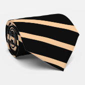 Peach Black Striping Muster Krawatte (Gerollt)