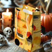 Peach & Black Warm Glow Geometrie zeitgenössische  Kleine Geschenktüte