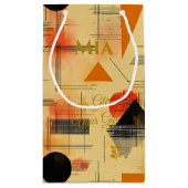 Peach & Black Warm Glow Geometrie zeitgenössische  Kleine Geschenktüte (Rückseite)