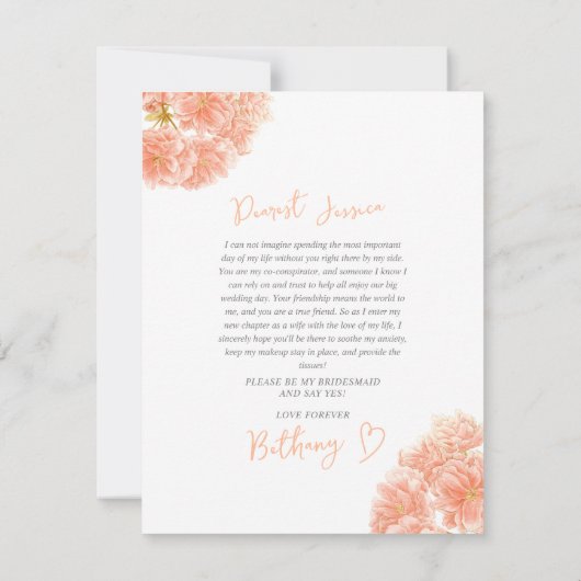 Peach blassom Aquarellmaid Vorschlag Mitteilungskarte (Rückseite)