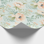 Peach Blooming Blume Wrapping Paper Geschenkpapier (Ecke)