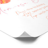 Peach Blossom Babydusche Mimosa Bar Zeichen Poster (Ecke)