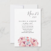 Peach Blossom | Blumenhochzeit Datum speichern Save The Date (Rückseite)