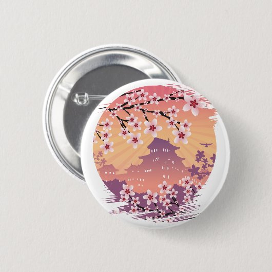 Peach Blossom Button (Vorne & Hinten)