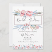 Peach Blossom | Einladung zur Blumenhochzeit (Vorderseite)