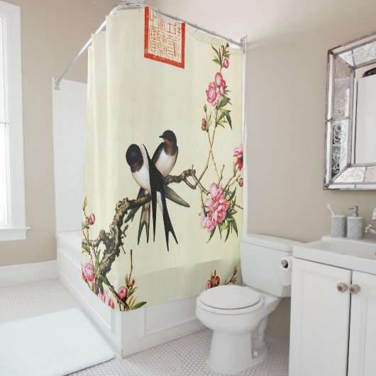 Peach Blossom Fine Art Duschvorhang (Beispiel)