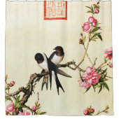 Peach Blossom Fine Art Duschvorhang (Vorderseite)