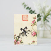 Peach Blossom Fine Art Postkarte (Stehend Vorderseite)