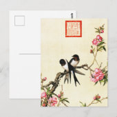 Peach Blossom Fine Art Postkarte (Vorne/Hinten)