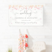 Peach Blossom Floral Wedding Banner (Insitu)