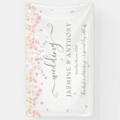 Peach Blossom Floral Wedding Banner (Vertikal)