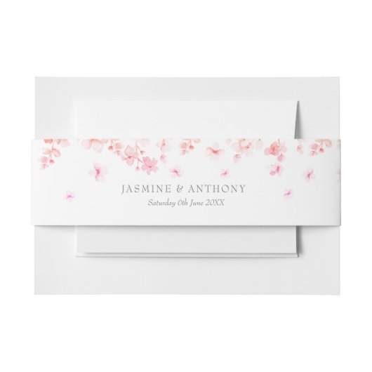 Peach Blossom Floral Wedding Einladungsbanderole (Vorderseite Beispiel)