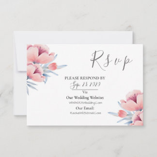 Peach Blossom | Floral Wedding RSVP