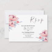 Peach Blossom | Floral Wedding RSVP Karte (Vorderseite)