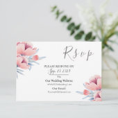 Peach Blossom | Floral Wedding RSVP Karte (Stehend Vorderseite)