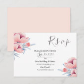 Peach Blossom | Floral Wedding RSVP Karte (Vorne/Hinten)