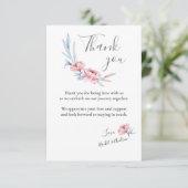 Peach Blossom | Floral Wedding Vielen Dank Dankeskarte (Stehend Vorderseite)