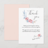 Peach Blossom | Floral Wedding Vielen Dank Dankeskarte (Vorne/Hinten)