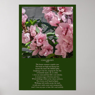 Peach Blossom Foto mit Coolen Melody Gedicht Poster