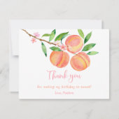 Peach Blossom Geburtstag Dankeskarte (Vorderseite)